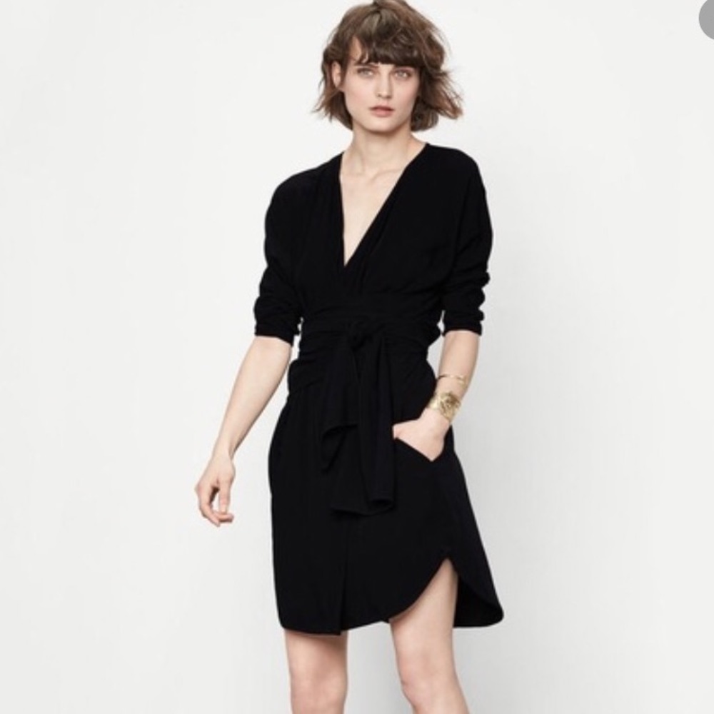 Maje Black Wrap Dress